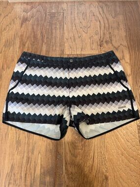 Parke & Ronen Men's Geometric Swim Trunks in Black, White & Gray